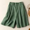 Shorts Women Summer Loose Button Waist Wide Leg Pants Women Korean Version Loose Plus Size Casual Five Quarter Pants
