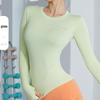 Xiaohongshu Women's Quick-Dry Breathable Long-Sleeve Yoga Tops - Sweat-Absorbent, Tight-Fit, Ideal for Autumn Running & Fitness.