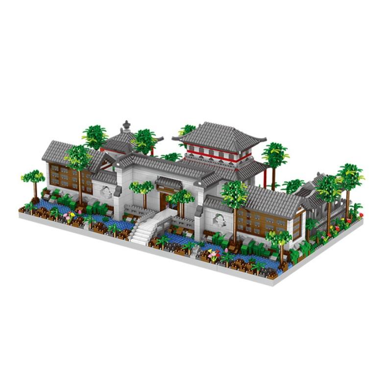 Lezi Mini Blocks Architecture Building Brick Chinese House Courtyard Suzhou Garden Juguetes Toy Challenge Gift Girl Present 8239
