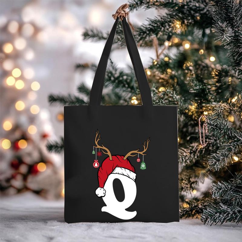 Christmas Letter Print Messenger Bag Student Casual Canvas Bag New