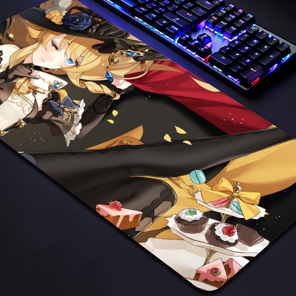 Navia Genshin Impact Anime Girl Mousepad Large Gaming Mouse Pad LockEdge Thickened Computer Keyboard Table Desk Mat