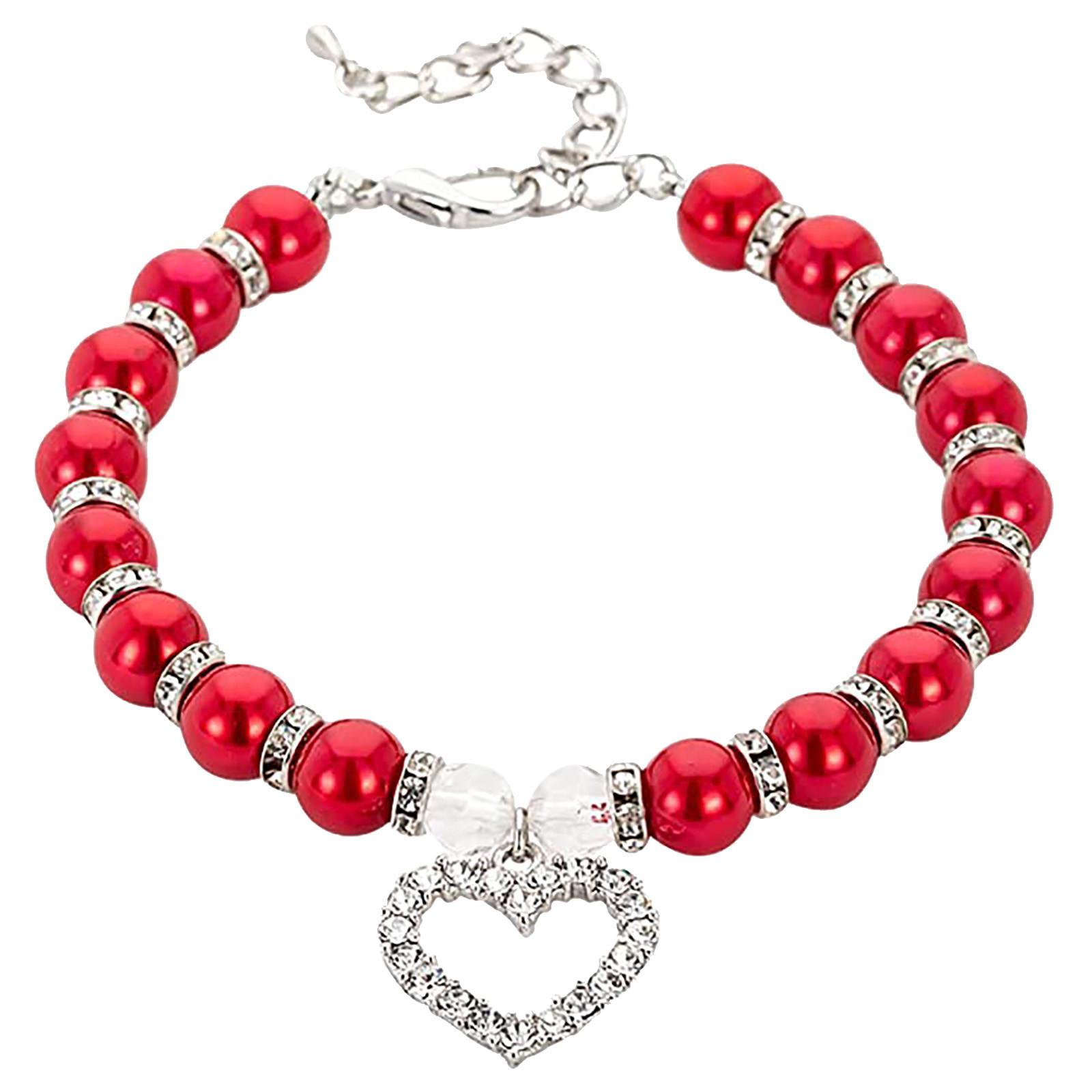 

Симпатичные украшения для домашних животных жемчужный ошейник, 1 шт. жемчужный ошейник для домашних животных для маленьких домашних животных ошейник для кошек и собак собачья кость-подвеска ювелирные изделия S красный