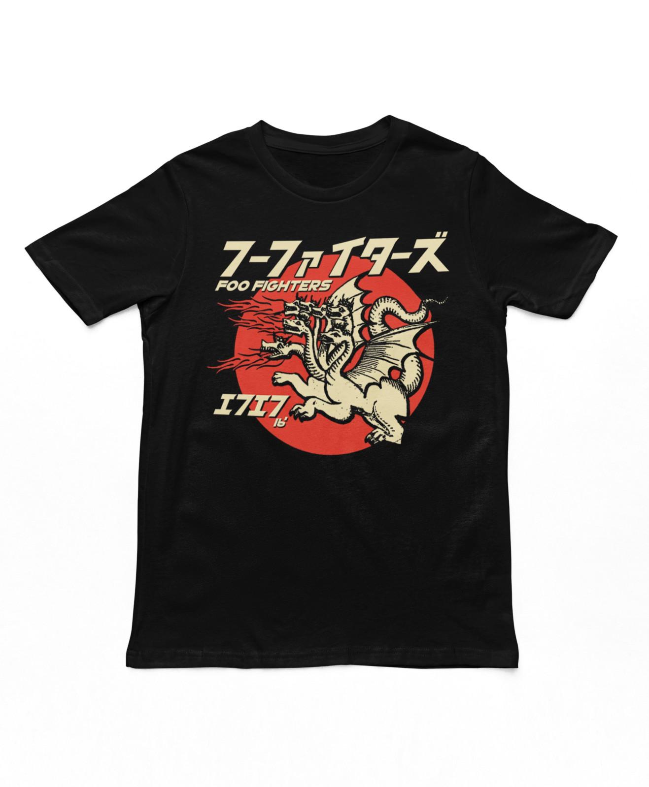 26 Foo Fighters Many Dragons T Shirt Mens Rock and Roll Music Band Tee New Black Unisex T-Shirt L