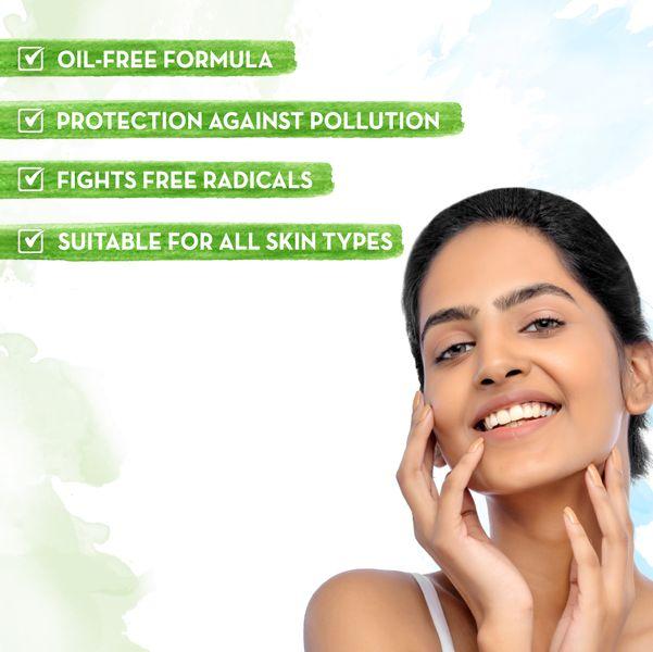 Mamaearth Anti-Pollution Daily Face Cream For Glowing Skin & UV Protection 80ml | Oil-Free Moisturizer For Dry Oily Skin Types