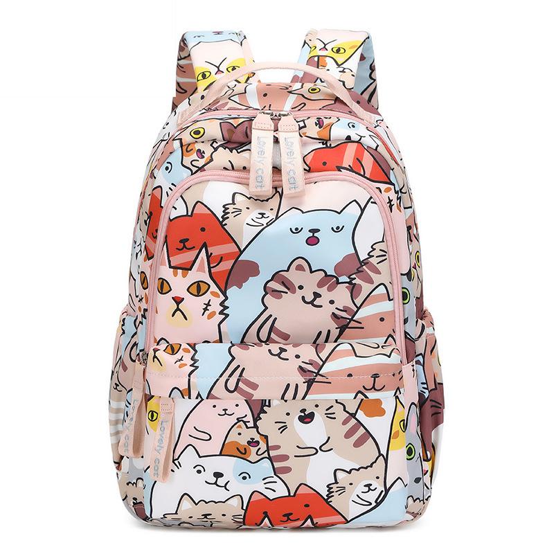 Gymnasiasten Schulranzen Frauen Niedlichen Cartoon Gedruckt Rucksack Große Kapazität Anti-spritzen Rucksack Mädchen