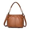 Borsa a Spalla Morbida in PU con Chiusura a Zip Frontale e Tracolla Regolabile Elegante Borsa Tote Quotidiana da Donna