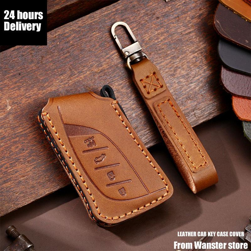 3/4 Bottons Genuine Leather Auto Key Fob Cover Case Fit For Lexus Nx Is Rx Es Gx Lx Ls Ux Gs 200 260 300 350 Nx200 Nx300 Rx350 Es300 Auto