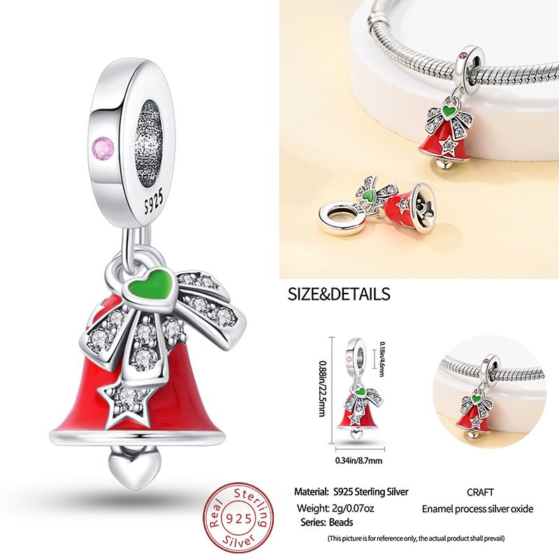 Copper Christmas Charm Beads Fit Original Bracelet Dangle Women Diy Jewelry Christmas Gifts