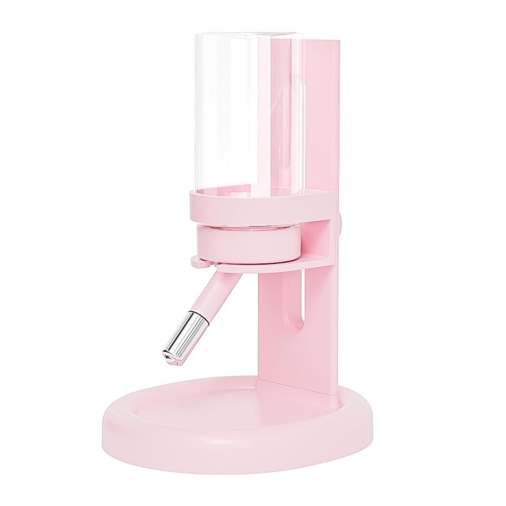 

120ml Hamster Water Bottle No Drip Adjustable Small Animal Water Dispenser Solid Color with Stand Holder Automatic Feeder рожевий