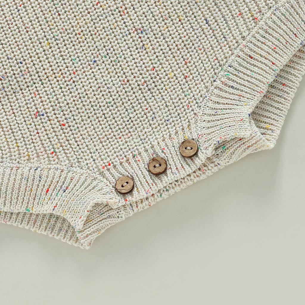 Salopetă Bebeluș Infant Toamnă Iarnă, Puncte Colorate Mânecă Lungă Gât Rotund Tricot Body