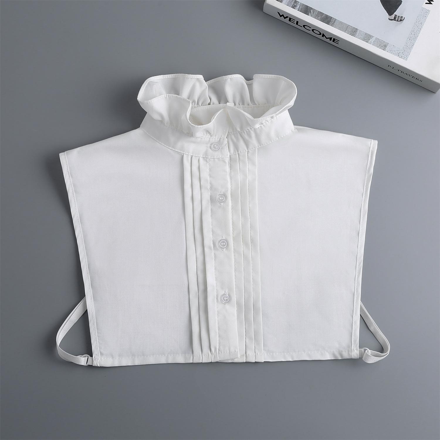 

Планка с грибком, гофрированный плиссированный ложный воротник, игривый и милый, белый хлопковый воротник для рубашки белый