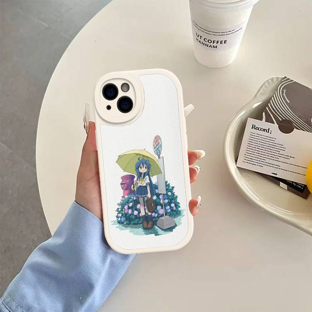 K-Konata Izumi Lucky S-Star Phone Case For IPhone 11 12 13 14 15 16 Pro Max Plus Leather Cover