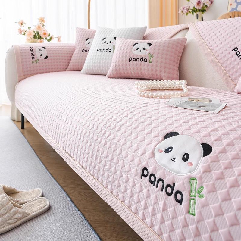 Ice Silk Mat Sofa Cushion Summer Non-Slip Seat Cushion Cartoon Cute Wind Cooling Sofa Cover Backrest Towel Cover Cloth