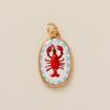 Ceramic Crab, Lobster & Four-Leaf Clover Floral Copper-Plated DIY Jewelry Parts