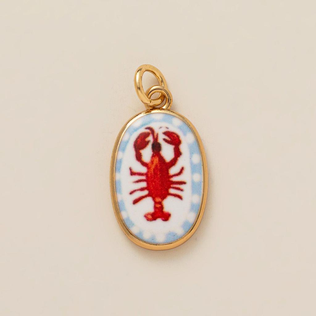 Ceramic Crab, Lobster & Four-Leaf Clover Floral Copper-Plated DIY Jewelry Parts