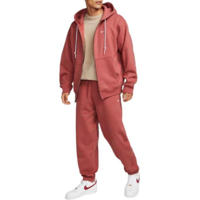 New Nike NRG Solo Swoosh Sweatshirt Unisex Brick Red DR0404-691