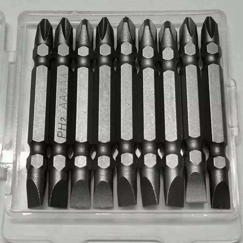 

10Pcs 1/4 Hex Magnetic Cross Screw Head Anti-Slip Electric Point 50mm Drive Drill Bit Set Tool