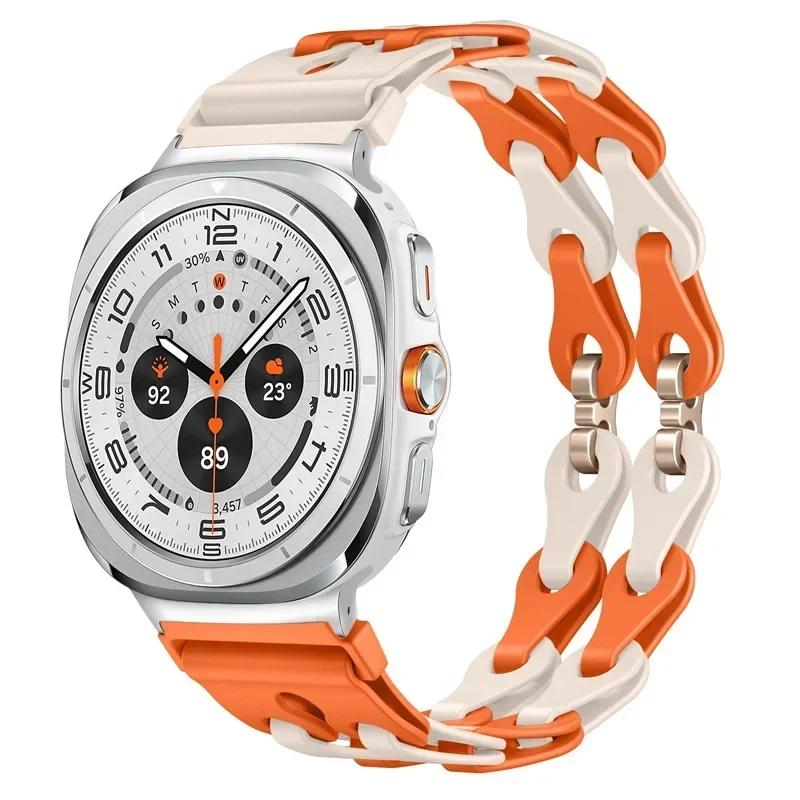 Silicone Chain Strap for Samsung Galaxy Watch 2025/7 Ultra 47mm Wristband Band Bracelet for Galaxy Watch ultra 2025 Watchband