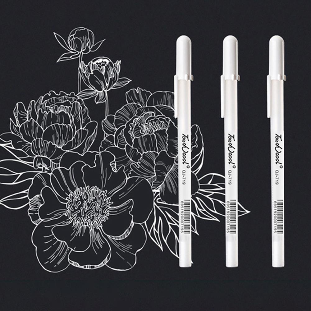 Pix marker alb de 0,8 mm, stilou cu gel cu cerneală creativ, pixuri graffiti pentru pictură, pentru student, desen, artă, scris, articole de papetărie
