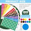 Epakh 4800 Pieces 1/2 Inch Round Color Circle Dot Sticker Labels 10 Assorted Colors Coding Adhesive Round Sticker for Marking, Organizing