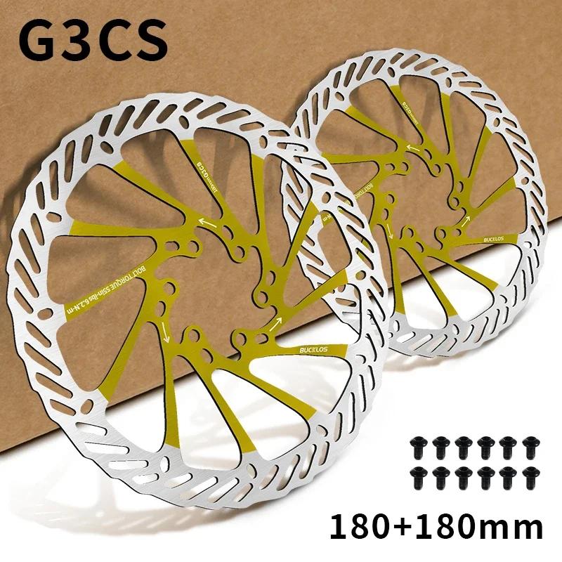 BUCKLOS Bike Brake Rotor G3 160mm 180mm 203mm Hydraulic Disc Brake Rotors with 6pcs Bolts for MTB Mountain Bicycle Accessories