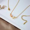 Sweet Colorful Zircon Tulip Pendant Necklaces for Women Girls Stainless Steel Chain Choker Trendy Jewelry Accessories Gifts