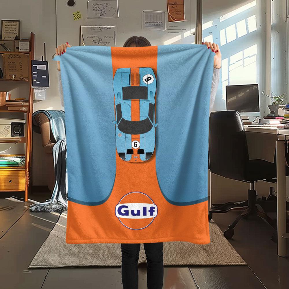 Gulf Printed Flannel Blanket, soft throw for bedroom sofa, washable, Christmas present, great gift.