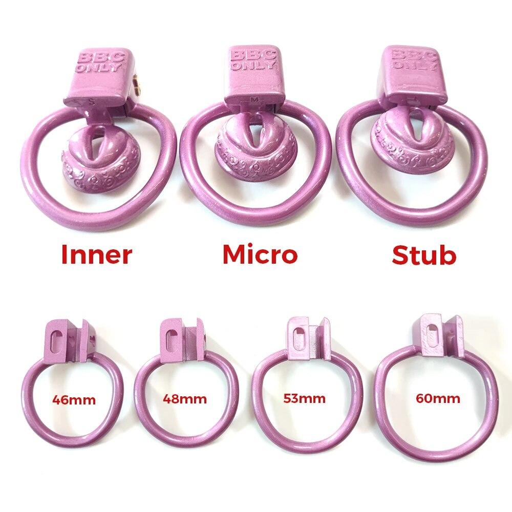 BBC Only CD TS Super Small Pussy Vaginal Chastity Cage Devices 4Rings Ladyboy Male Cock Cage Penis Ring Lock BDSM Men'S Sex Toys