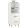 Sideboard High Gloss White 34.5 x 34 x 90 cm Engineered Wood