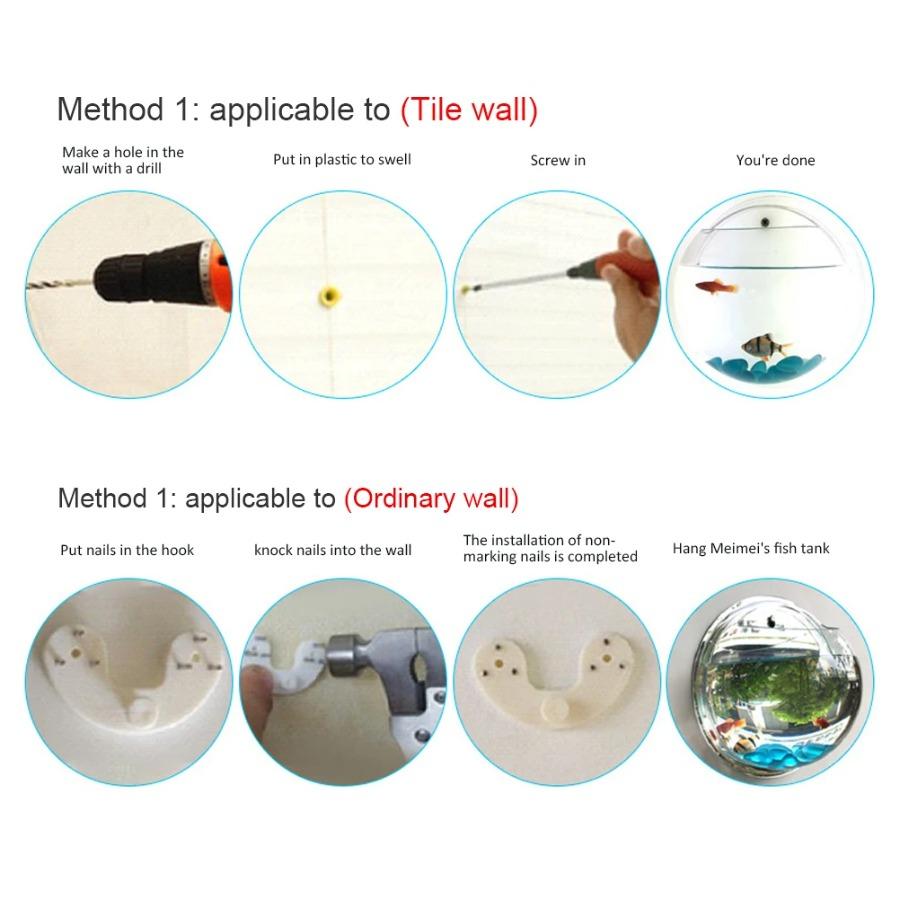 Wandbehang Fisch Acryl Fischglas Hängender Dekorativer Behälter Wandbehang Fisch