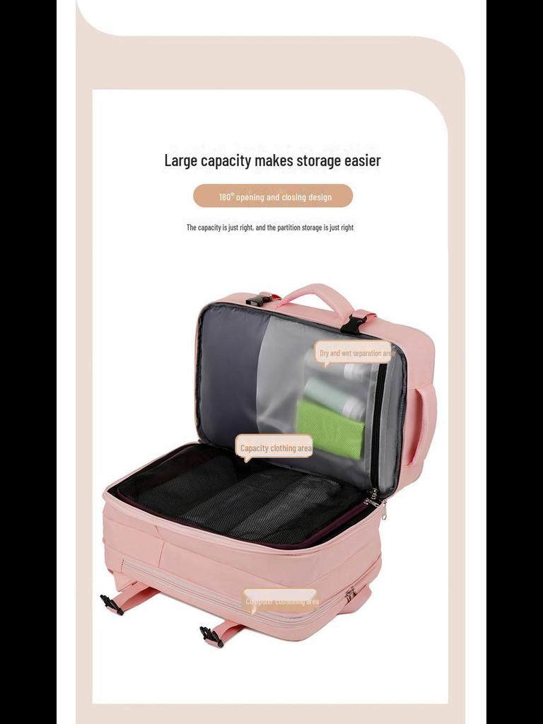 Expandable Backpack with Wet/Dry Separation for Business Trips and Outdoor Commutes