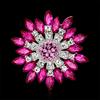 Women Fashion Flower Brooch Crystal Rhinestone Jewelry for Wedding Party Gift