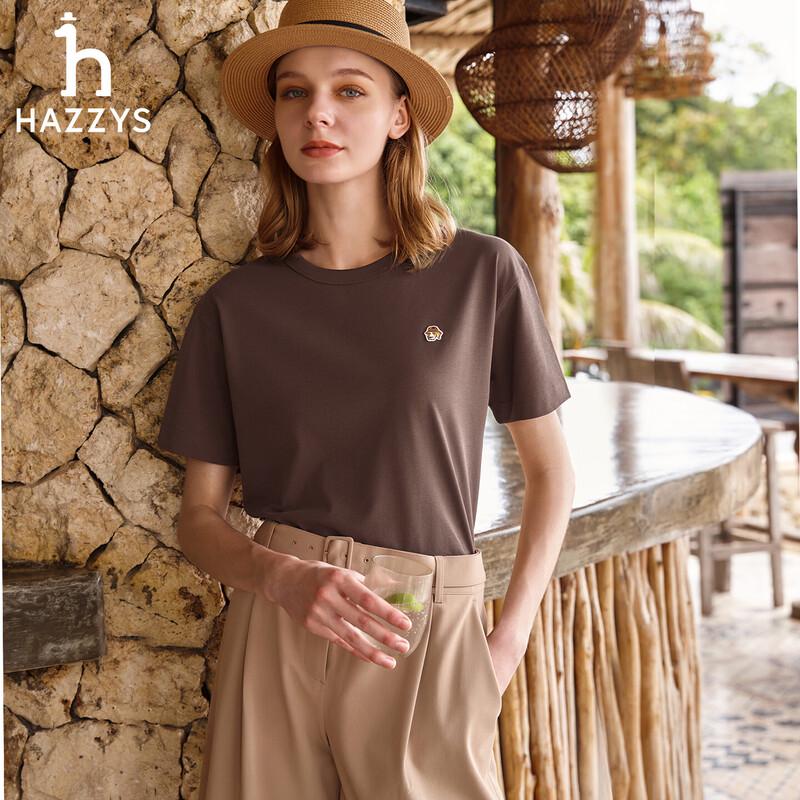 HAZZYS Women s PHIZ Series Drop-Shoulder Loose Fit Short Sleeve T-shirt S
