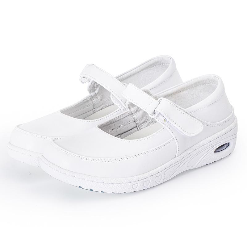 Real Cowhide Nurse Work Shoes Women's Soft Sole Breathable Non-slip Not Tired Feet Increase Casual Nurse Shoes Fashion Casual