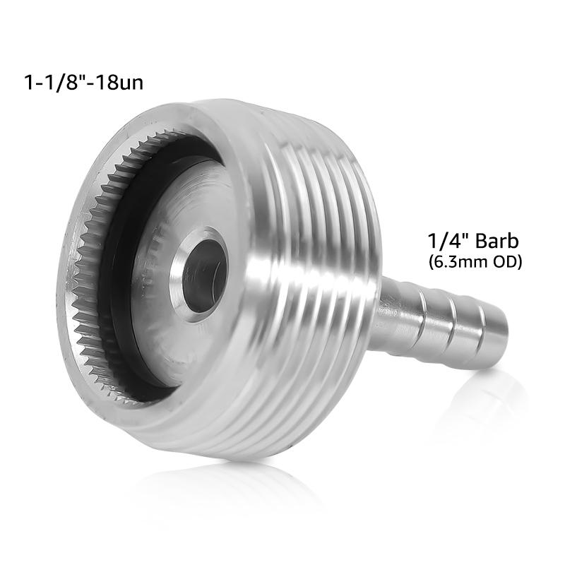 Draft Beer Line Cleaning Kit,1/4'' Barb Cleaning Jumper with 60cm PVC Hose,1-1/8" Thread Special for Standard American Beer Tap