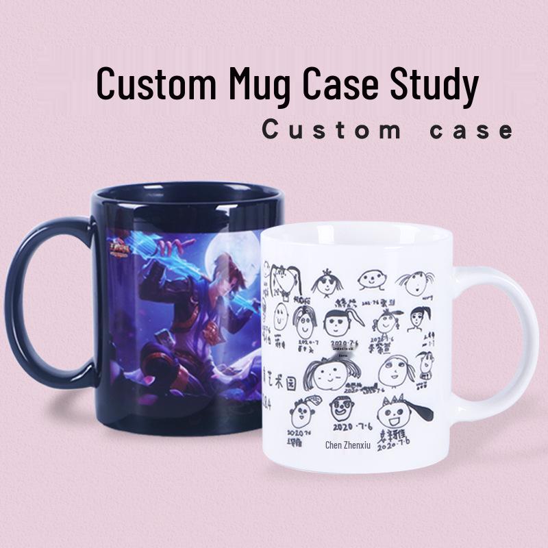 Kreative Keramiktasse mit individuellem Logo für Thermotransfer und Werbegeschenk