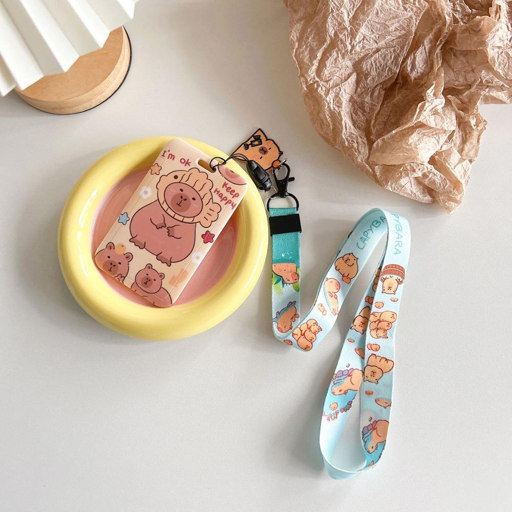 ABS Cartoon Card Case Plastic Bus Card Cover Printed Capybara Card Holder  Protective Card