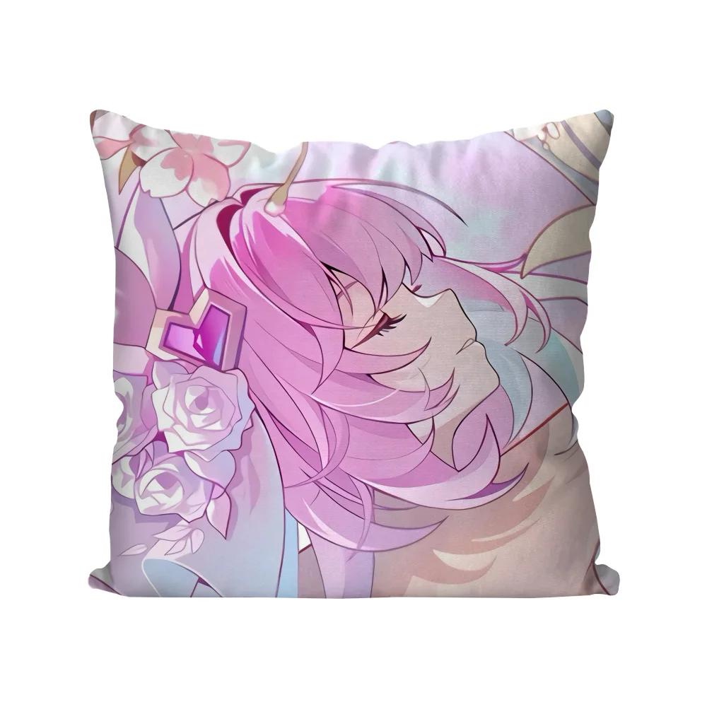 1pc Elysia Animation H-Honkai I-Impact 3 Pillow Case Square Pillow Bedroom SofaLeisureComfortCarLivingRoom Home Decoration 40X40