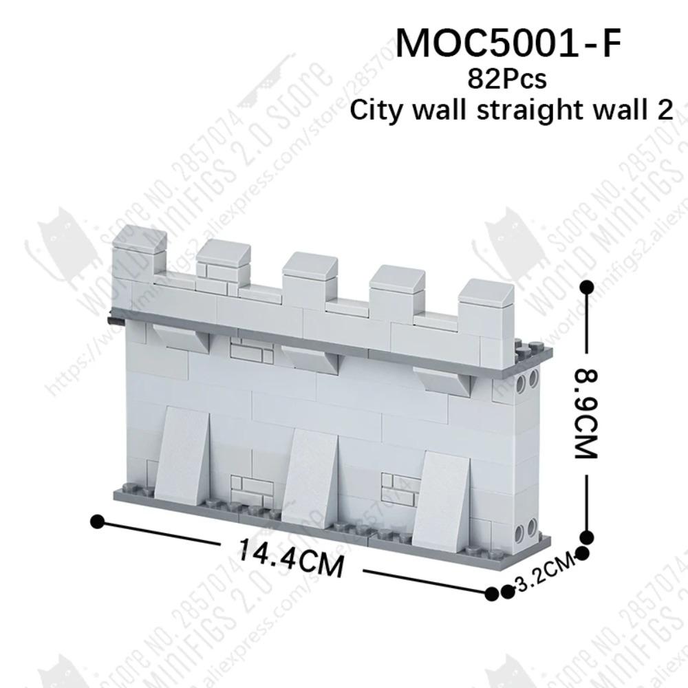 MOOXI MOC Medieval Castle City Wall Tower Architecture Military Building Blocks Adult Set Bricks Assembly Kids Toy Birthday Gift