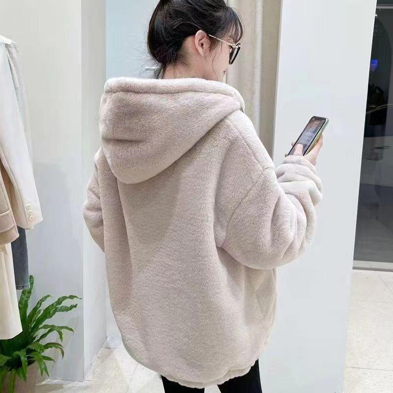 Winter new imitation Rex rabbit wool lamb plush coat women's velvet thickened student loose tide other