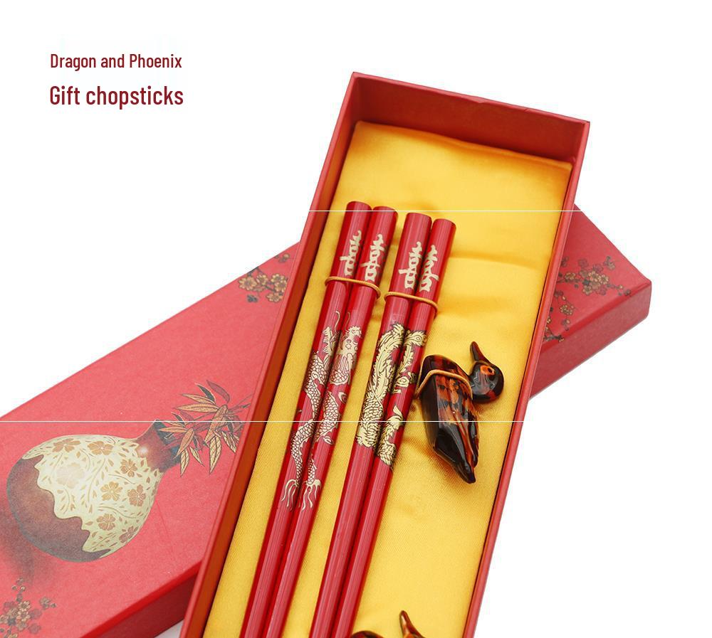 Dragon Pattern Wooden Chopsticks - Ideal for Business, Weddings, Travel, and Special Occasions