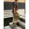 Spezialwaschung Farbe Hellkhaki Jeans Damen Herbst Old Money Gerade Lässig Schlaghose