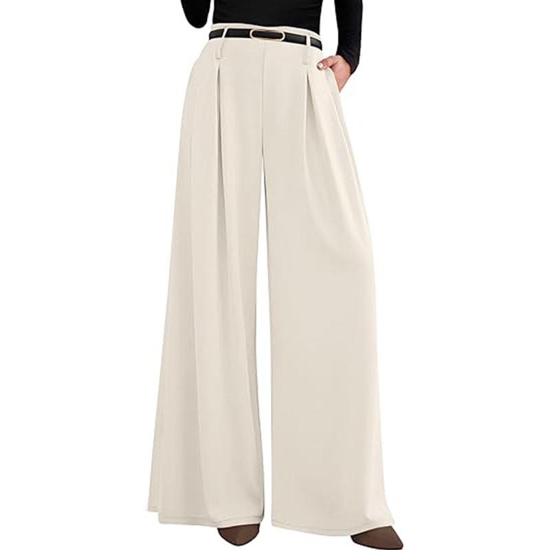European Casual High-Waisted Wide-Leg Trousers for Women, Slimming and Versatile.
