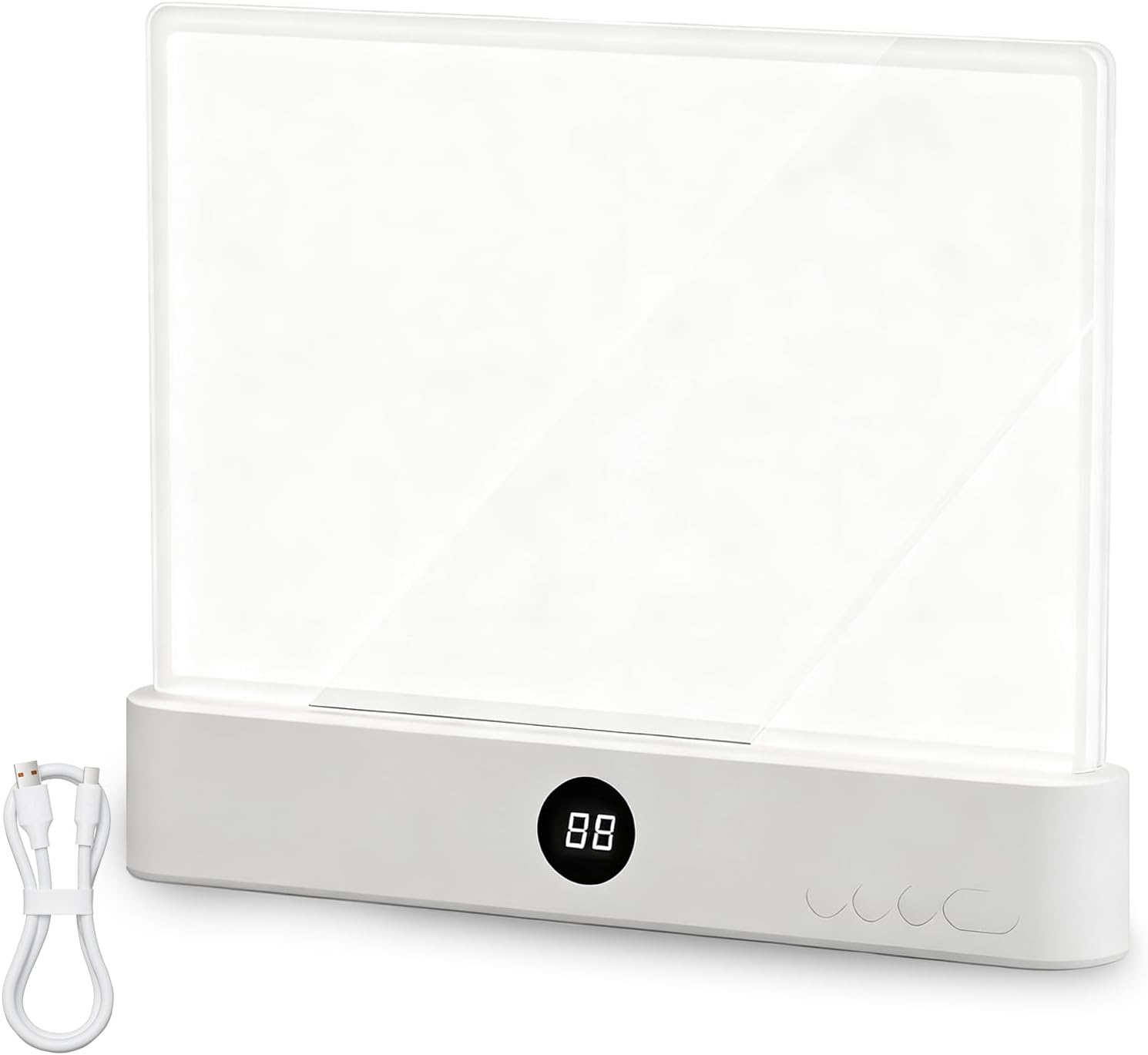 

Smart Led Book Light, 2025 New Rechargeable 3 Color Flat Student Reading Lamp, Led Night Light with Timer & Brightness Adjustment білий