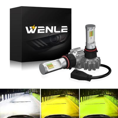 WENLE PSX26W LED-Nebelscheinwerfer, 3-farbiger Wechsel, Weiß/Gelb/Zitronengelb, Für DC-Autos, Hoch