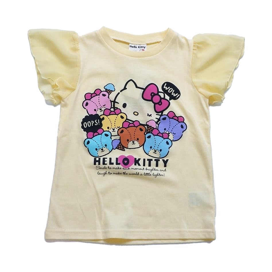 

Футболка для девочек Hello Kitty с шифоновыми рукавами желтая [Sanrio],