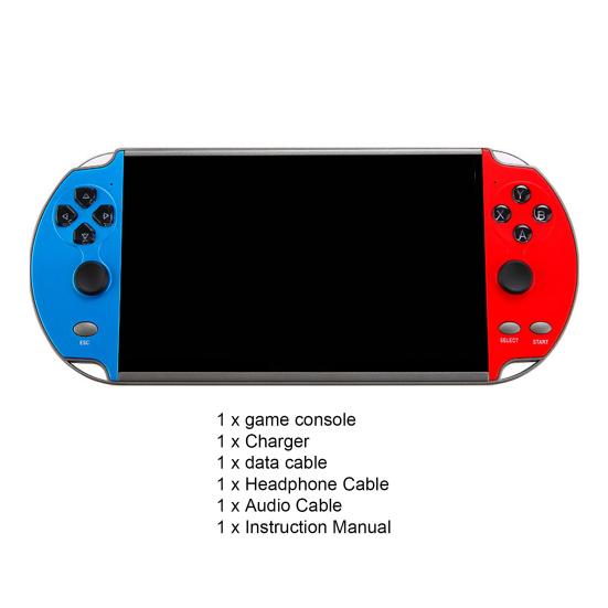 1 Set 7.0-inch X12Plus Game Player 16G RAM Longer Battery Life Dual Rocker Interactive Toy Large Screen Retro Video Game Console for Teens