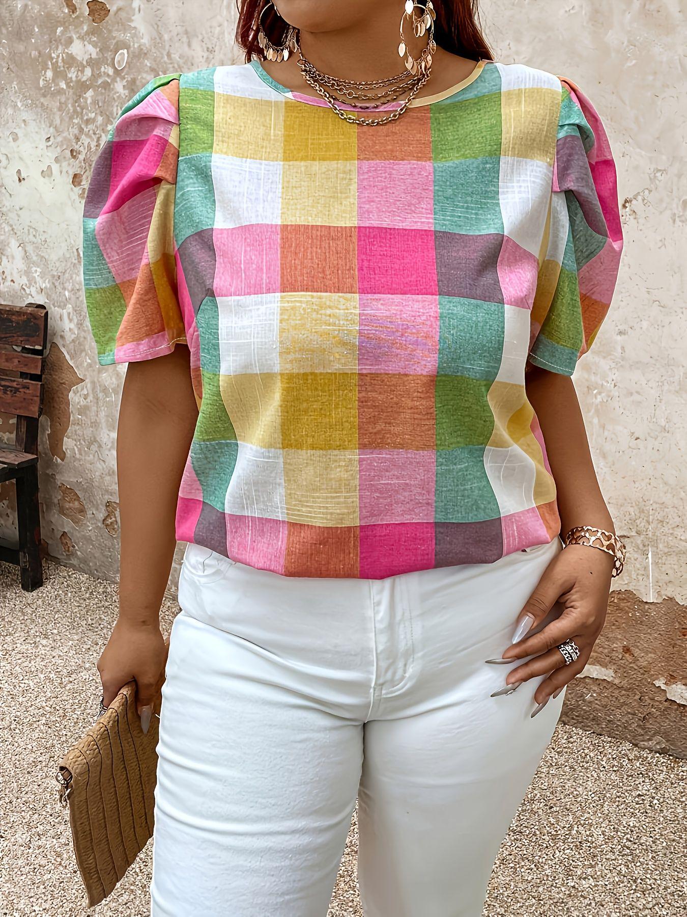 2026 Trendy Spring Bubble Sleeve Bow Back Print Pullover Shirt 2XL розовый