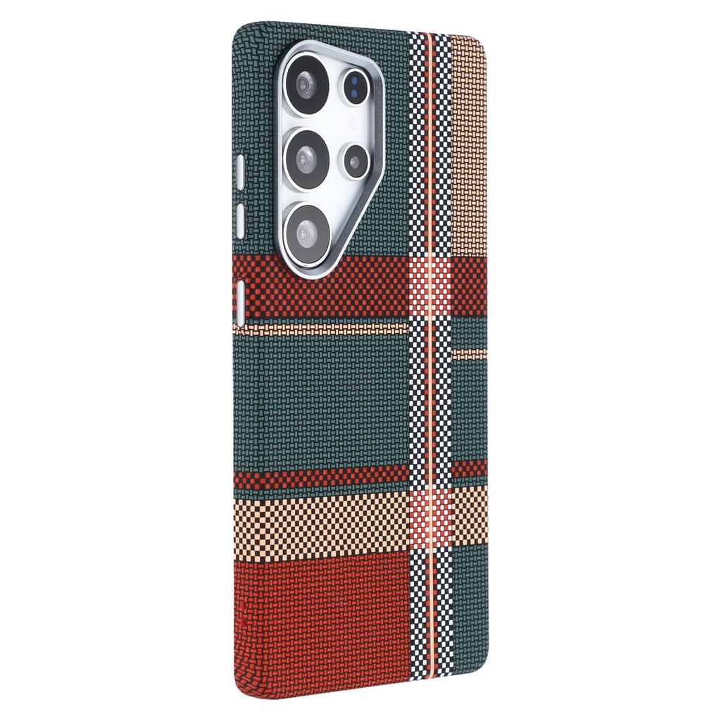 For Samsung Galaxy S25 Ultra Magnetic Case Carbon Fiber Texture Water Transfer PC Phone Cover