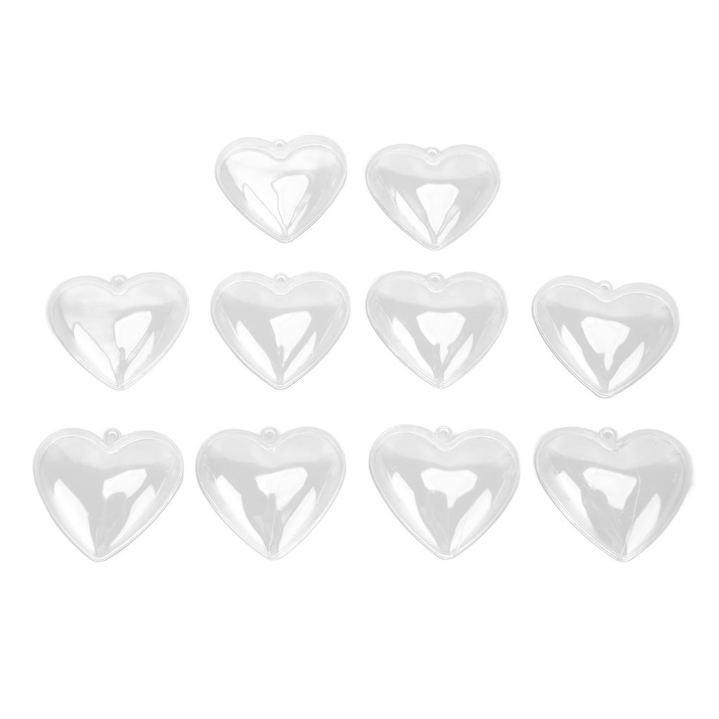 5Pcs Clear Fillable Ball Transparent Heart Shape Plastic Ornaments for DIY Crafts Christmas Tree BirthdayS